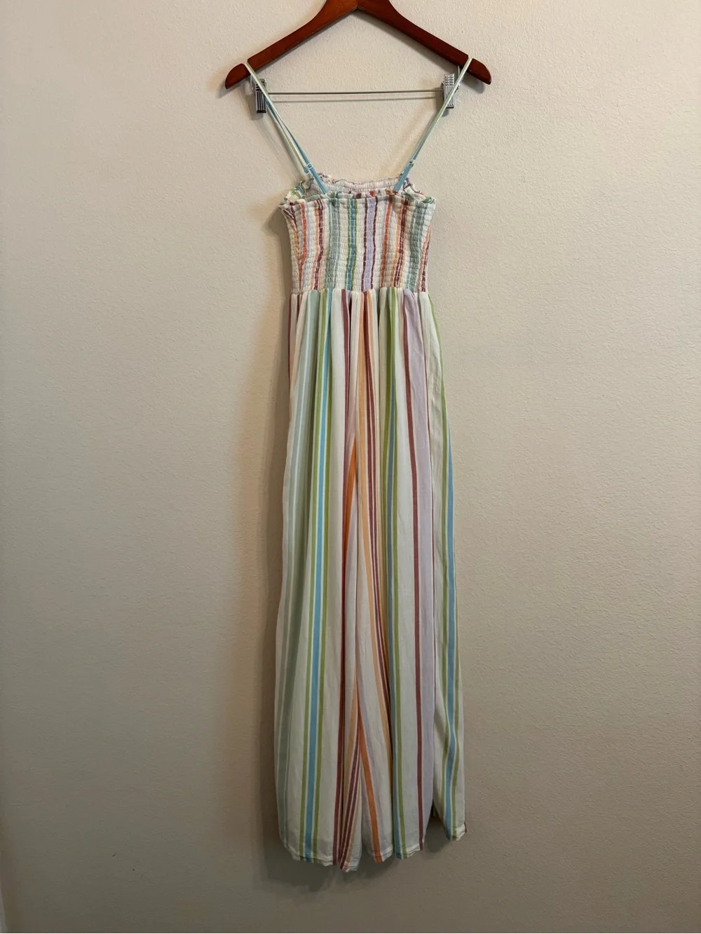 American Eagle Stripe Wide Leg Lined Jumpsuit